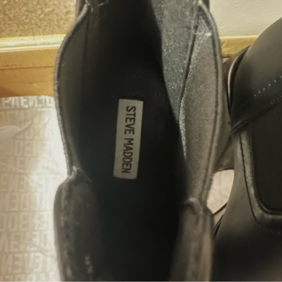 Steve Madden Black Hustle Platform Boot Size Women’s 7.5 - Picture 8 of 10